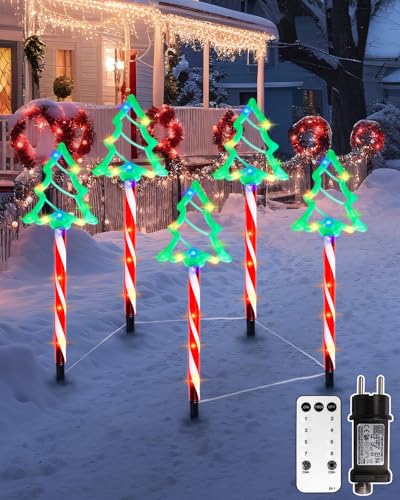 Lamptobe 5 Stück Weihnachtsbeleuchtung Außen - Wasserdicht...