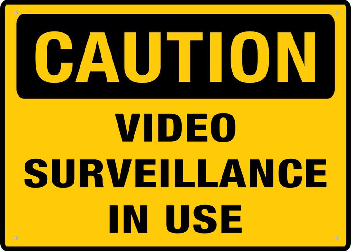Caution Video Surveillance In Use Aluminum Metal Sign 8"x12" Rust-Free UV Printed 4 Pre-Drilled Holes Durable Weatherproof For Business Use