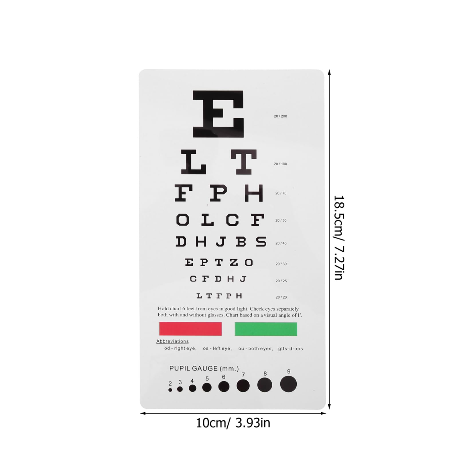 OUNONA Multi-Purpose Portable Eye Chart Vision Test Chart for Wall Hospital and Schools