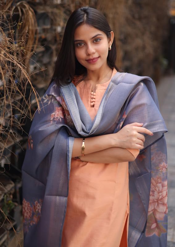 Image of Sun Fashion And Lifestyle Women's Roman Silk Stitched Printed Aline Long Kurta Sets for Women