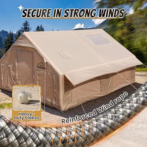 Skylight Inflatable Tent, Quick Setup Blow-Up Camping Tents with Pump, Waterproof Oxford Inflatable Shelter for Outdoor Use, Hot Tent with Stove Jack, Air Glamping Tent for 10-12 Adults - Image 8