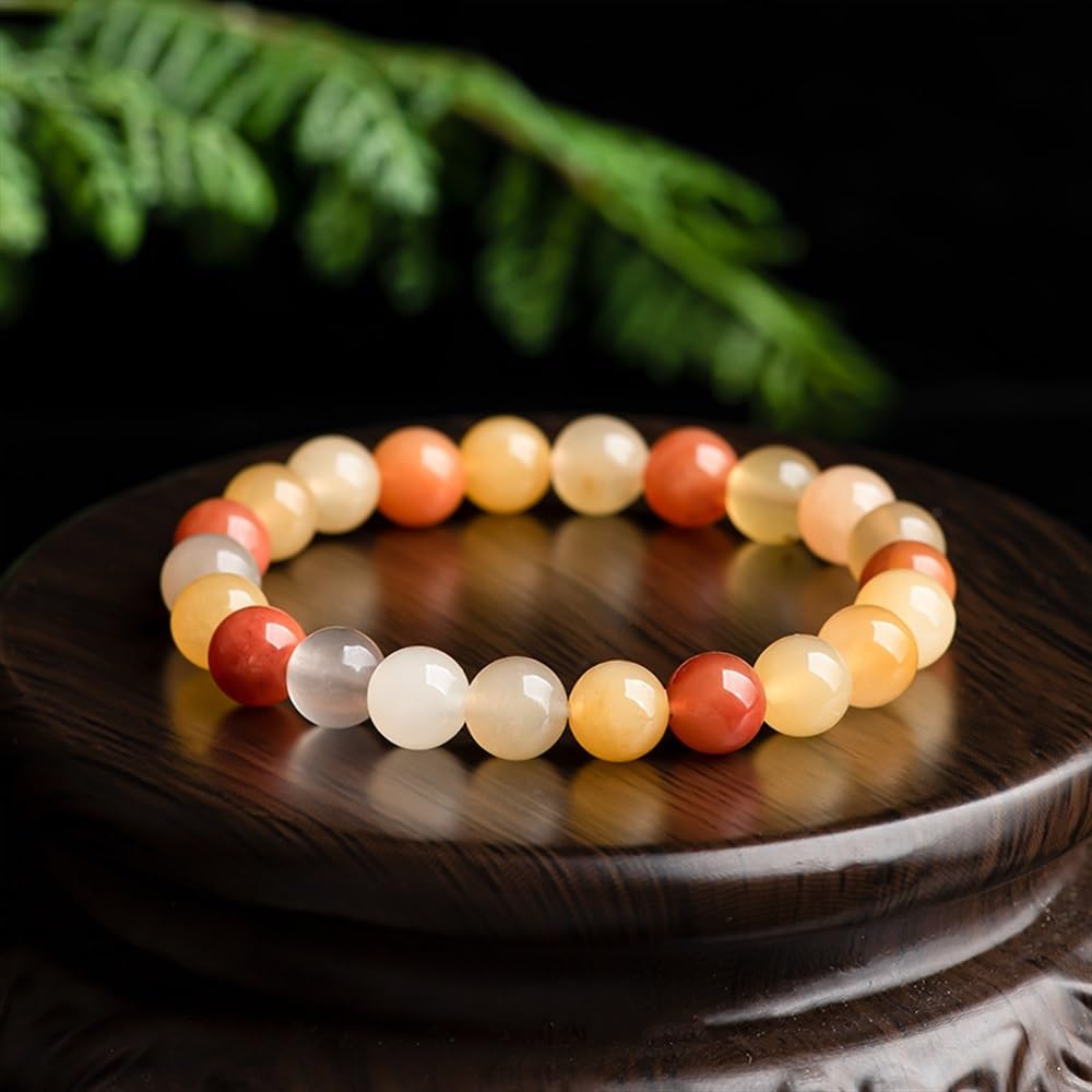 MOCHAMIK Jade-Perlen-Armband für Männer und Frauen, 8 mm, natürliches Heilstein-Armband, handgefertigtes Armband für Männer und Frauen, 8 mm natürliches Heil-Edelstein-Armband, handgefertigte