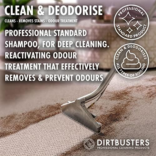 Dirtbusters Carpet Cleaner Shampoo Solution, Clean & Deodorise 3-in-1, Cleaning, Stain Remove & Odour Treatment, Berry Fresh (5L)