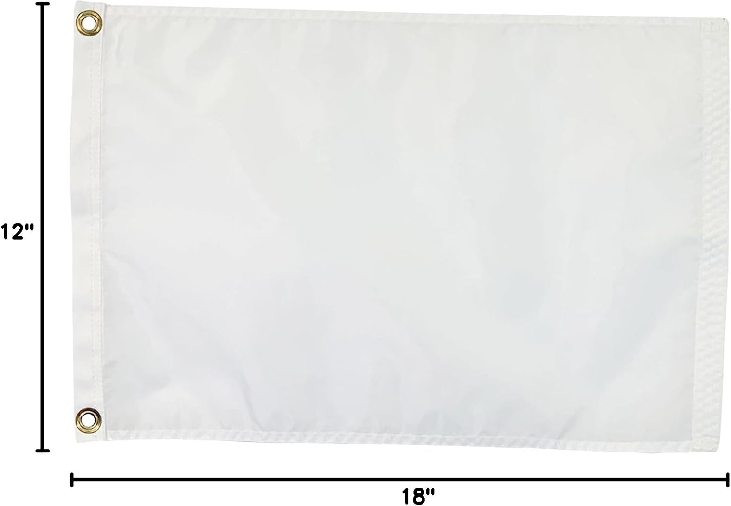 Set of 3 Blank White Nylon Flags - Size 12x18" - Proudly Made in the USA
