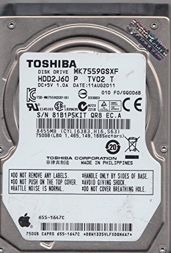 MK7559GSXF, F0/GQ006B, HDD2J60 P TV02 T, 750GB SATA 2.5 Disco Rigido - Hdd - Immagine 2