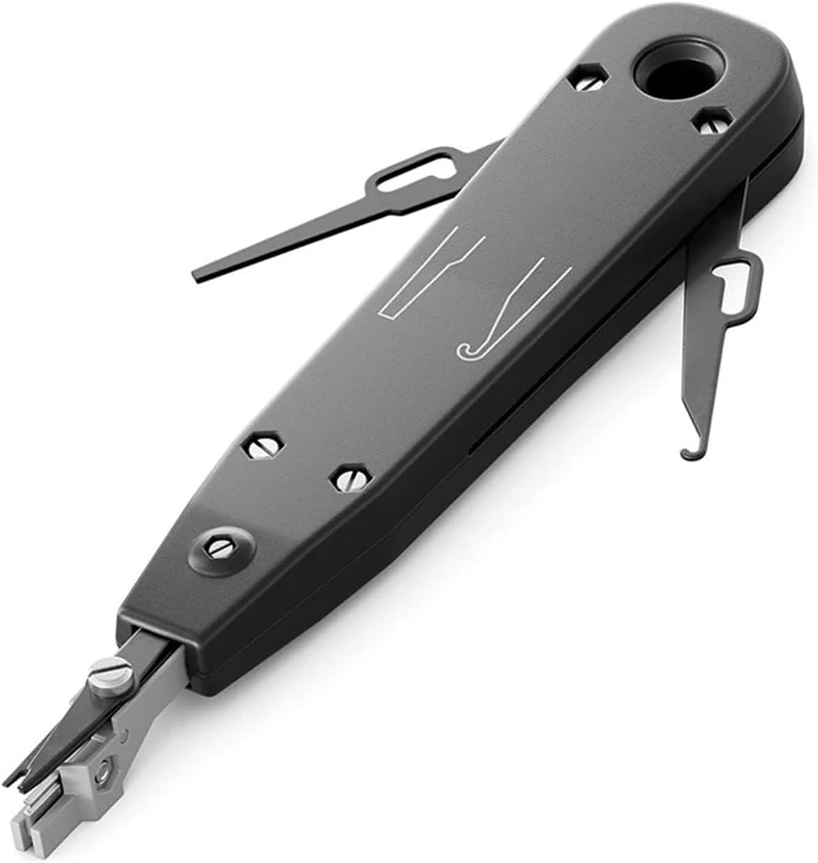 Cable punching tool, IDC/network cable Cat5 Cat6 and telephone impact terminal insertion tool(Black)