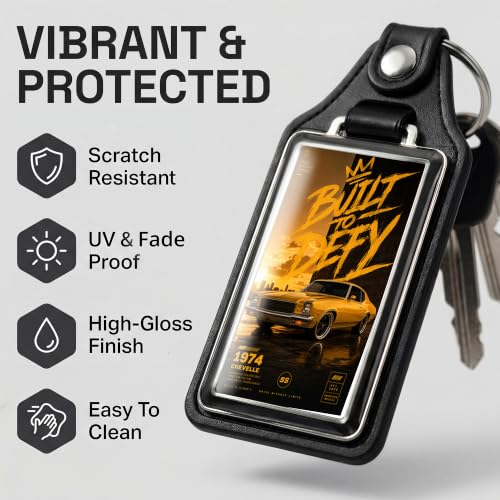 Image of Brotherhood Classic Car Key Chain for Chevelle - 1974 Built to Defy Gift
