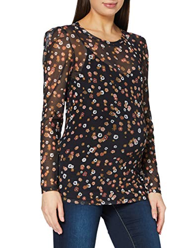 SUPERMOM Tee LS Millefleur T-Shirt, Nero-P090, XL