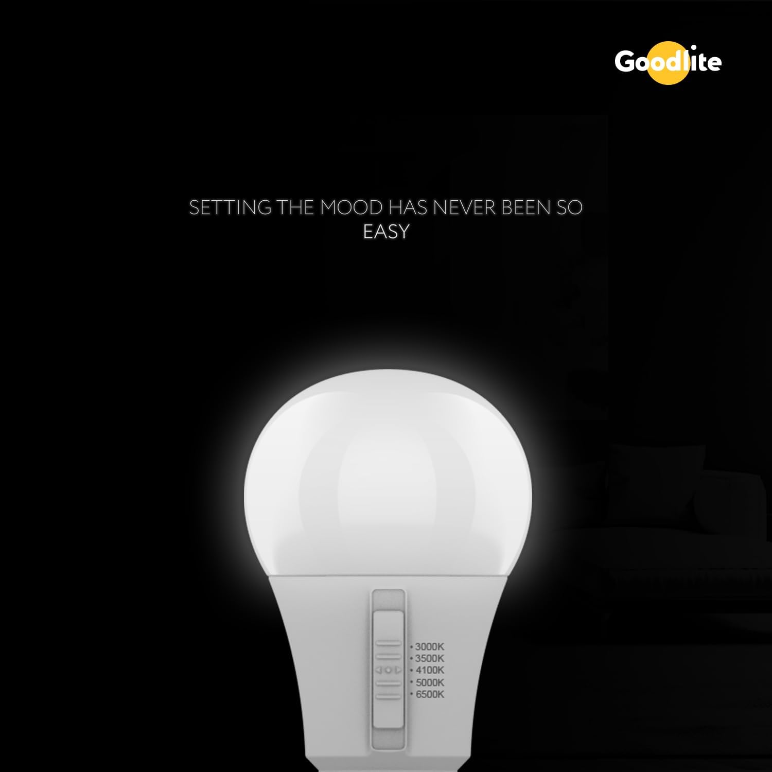 Goodlite GU24 Base A19 LED Bulb, 5 Color Selectable 3000K-3500K-4100K-5000K-6500K, 1500 Lumens, 15 Watt (100W Equivalent), High CRI, 5% Dimmable, UL Listed, Damp Rated, 15,000 Hrs. 50pk (G-10888)