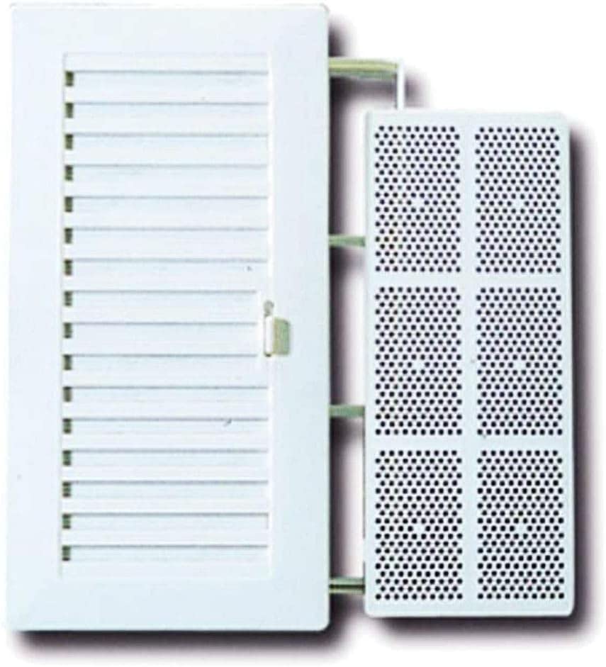 BricoLoco Lot de 2 pièces Grille de ventilation en plastique rectangulaire, type Shunt, avec fermeture réglable et moustiquaire. Spécial pour salle de bain et cuisine. (Fermeture et moustiquaire, 2