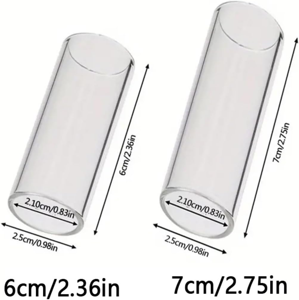 4 Pieces Medium Guitar Slides Bar, Stainless Stell and Glass Guitar Finger Slides for Acoustic Electric Bass Guitar