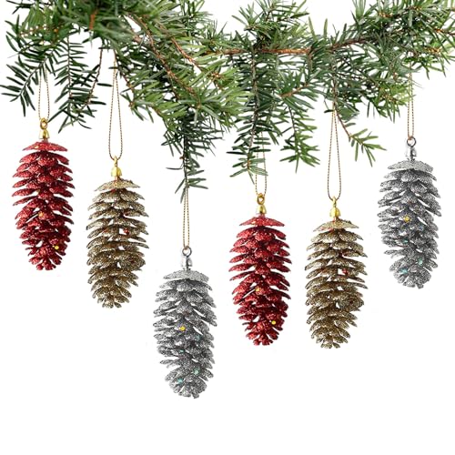 DAHI 12pcs Christbaumschmuck Zapfen Christbaumkugeln für...