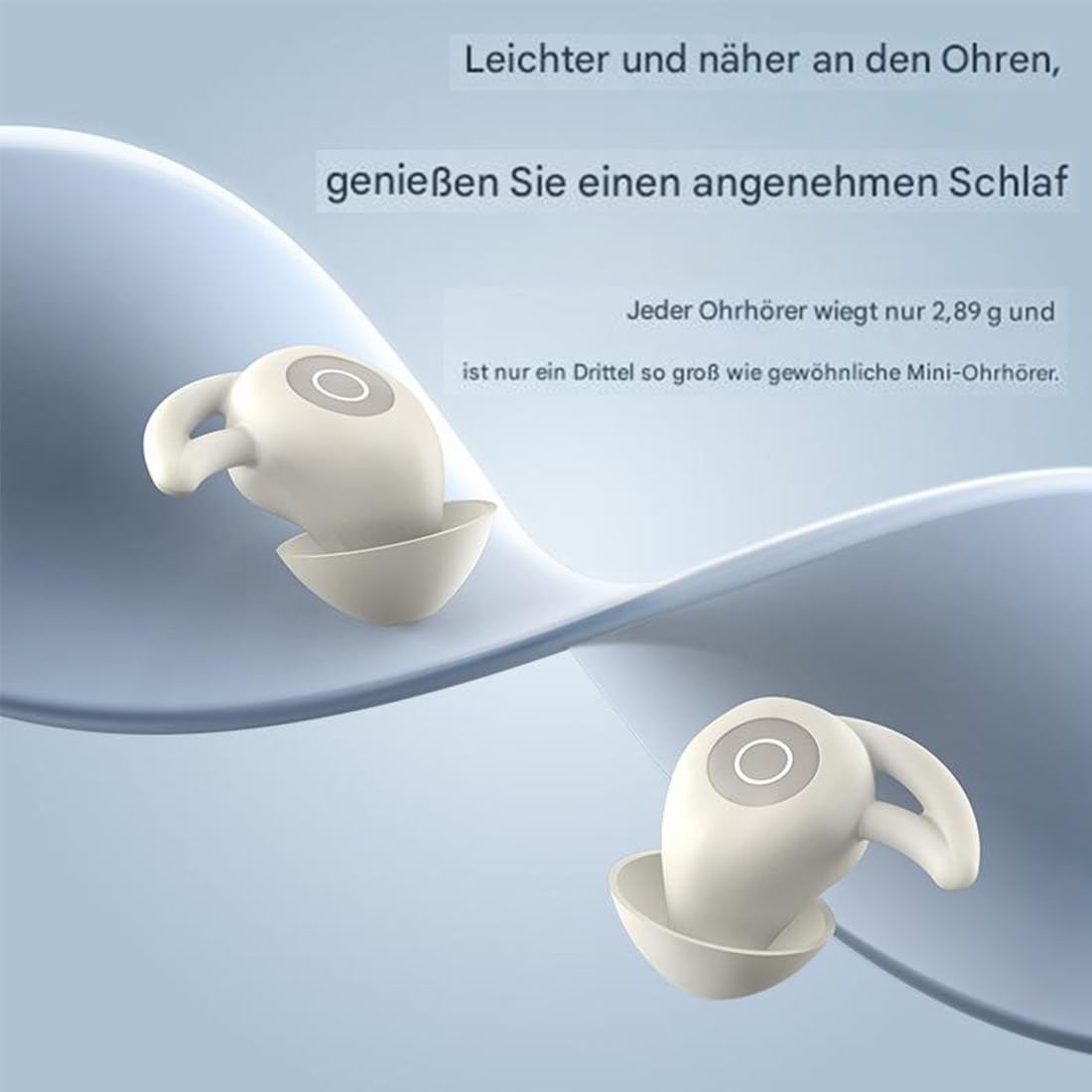 Novonell Snooze Pods Pro, Schlafkopfhörer Schlafkopfhörer Bluetooth mit Anc, Anti-Schnarch-Kopfhörer für Seitenschläfer (Schwarz)