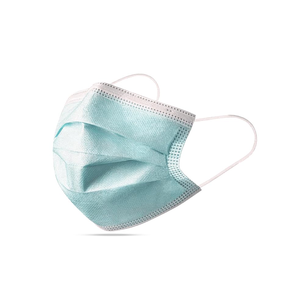 GSM 3 Ply Face Mask, Pack of 100 | Disposable Blue Masks with Nose Pin & Soft Ear Loops | Breathable Non-Woven Face Cover for Dust, Pollution, Travel, Office and Daily Use-image-28