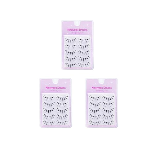 Ninetynine Dreams 5 Pairs Fairy Lashes Strip Spiky Eyelashes 3D Lightweight Reusable Soft Clear Transparent Band Daily False Manhua Eyelashes Packs (3 Packs) - 3 Packs