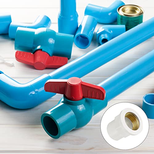 Metallixity Pvc Hose Adapter, (3/4Pt), Female Thread Brass Pipe Fittings Furniture Connector - For Water Supplies Build, Diy, Garden Shelf Greenhouse, White #TOP2