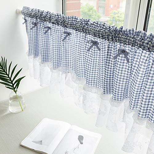 Cenefa de cortina corta hecha a mano con detalles de encaje 3