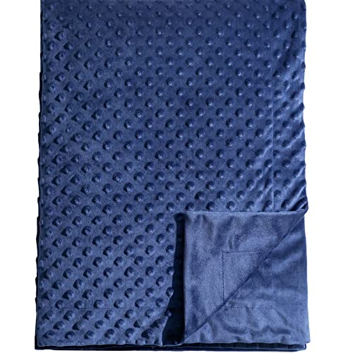 Image of david's kids Micro Fleece Minky Baby Blanket for Boys Girls Neutral with Double Layer and Soothing Raised Dots, Breathable and Soft Lightweight Receiving Blanket for Newborns 30x40 Inches, Navy Blue