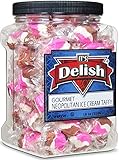 Neapolitan Ice Cream Taffy Chews by It's Delish, 18 Oz Jumbo Container - Individually Wrapped Gourmet Soft Fluff Taffy - Great Candy for Pink Ice Cream Themed Parties, USA Made & Kosher