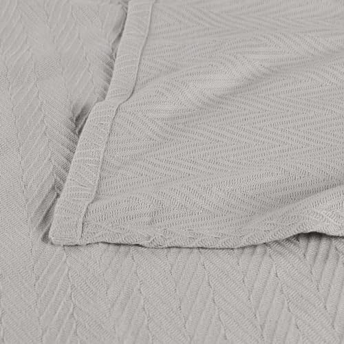 Couverture lit coton de qualité supérieure tissage chevrons - 8