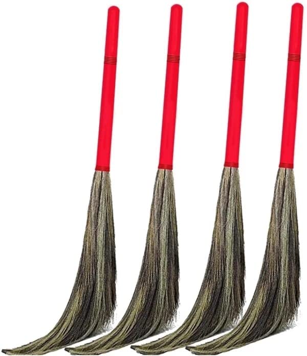 DESIRTON Grass Broom Plastic Handle for All Floor Cleaning Broom King