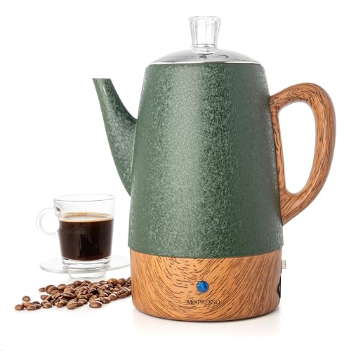 Mixpresso 10 Cup Percolator Coffee Pot Electric, Stainless Steel Coffee Percolator Electric With...