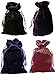 Paper Mart Tarot Bags Luxurious Velvet Bundle of 4: Hunter Green Navy Blue Rose and Purple 6" X 9" Each