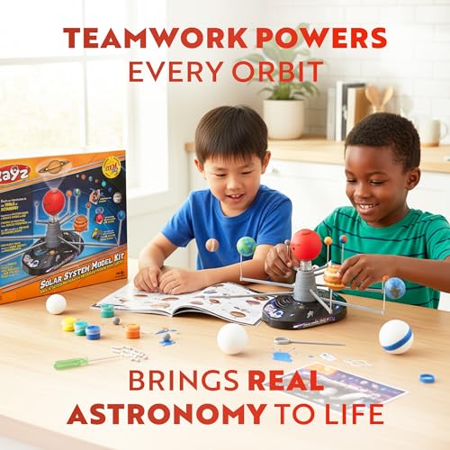 Image of Playz Solar System Model kit for Kids, Planetarium Projector Planet Toys | for kids, DIY Solar System for kids School Project kit with 8 planets, Astronomy STEM space toys for kids ages 8-12 Gifts
