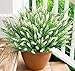 Artificial Fake Outdoor Plants Flowers for Summer Decoration,10 Bundles Faux Plastic Tall Monkey Grass Greenery UV Resistant Realistic for Home Outside Planter Window Porch Patio Garden-White
