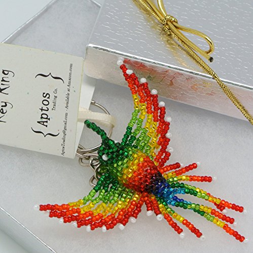 Adorable Handcrafted Rainbow Hummingbird Key Chain / Backpack Charm / Purse Charm / Key Ring #TOP3