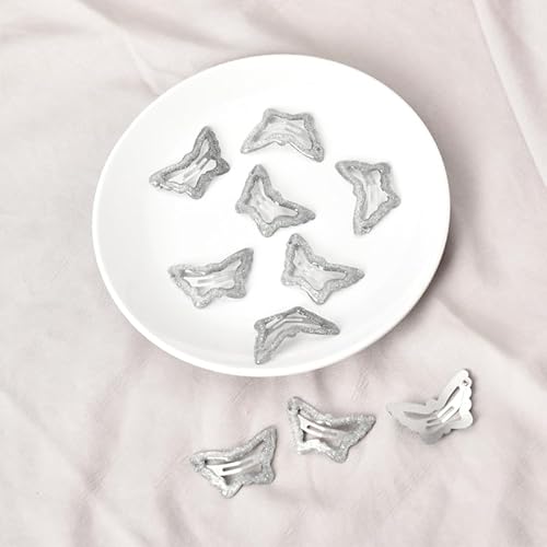 Sisadodo XJ-HARICLIP2-02 Butterfly Hair Clips Cute Hairclips Hairpins For Women Girls Metal Butterfly Snap Hair Clips Lovely Hair Barrettes Pins For Women Teens Girls Hair Accessories 10 Pcs Silver thumb #8