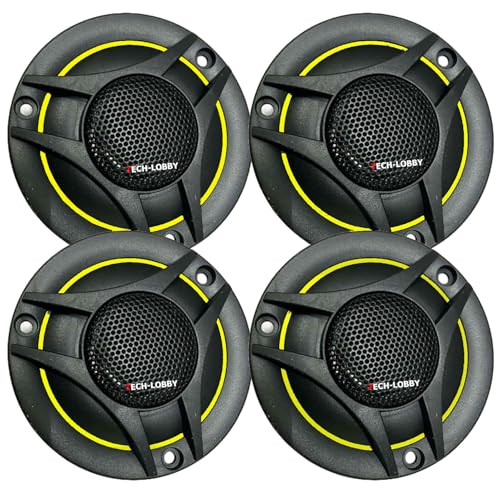 Image of 3'' High Power Piezoelectric Tweeter - 250W RMS / 400W Max - 4Ω - 4kHz-25kHz (Pack of 4)- for Car & Home Audio Systems with Capacitor.