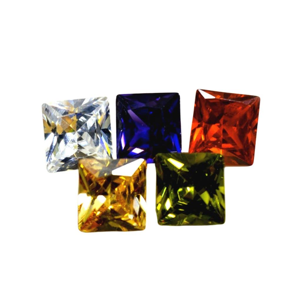 Created Multi Color Cubic Zircon at Wholesale Rate (Rs 7.5/carat) Fine Quality Princess Shape जरकन Loose Gemstone for Reselling Astrologers Jewellers Crystal Healing Astrological