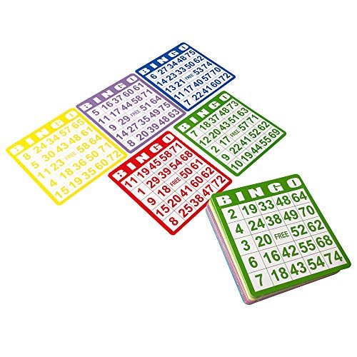 Yuanhe Bingo Paper Game Cards 100 Bingo Cards in Mixed Colors