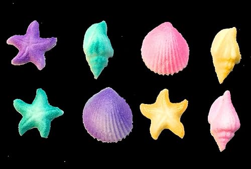 12PK Pastel Criaturas Del Mar Sea Shells Star Fish listo para usar Cupcakes/azúcar decoración comestible Toppers