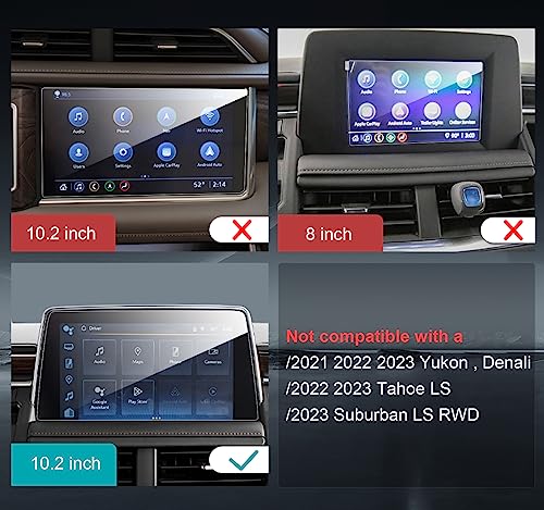 Image of CDEFG Glass Screen Protector for 2021 2022 2023 2024 Tahoe Suburban Yukon 10.2 Inch: Car Navigation Display Touch Screen Protector for 2021 2022 2023 2024 Tahoe Suburban Yukon Tempered Glass HD Anti