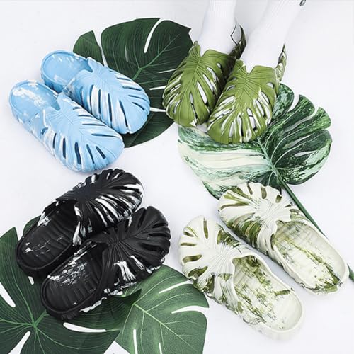 Monstera Shoes，Plant Shoes for Women and Men，Anti-Slip Soft Plant Print Slides Indoor and Outdoor4
