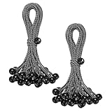 M METERXITY 50-Pack Ball Bungee Cords, 12 Inch High Elastic Canopy Tarp Tie Down Bungee Balls for Camping/Tent/Cargo Holding Wire Hoses/Patio Umbrellas/Shelter [Black White]