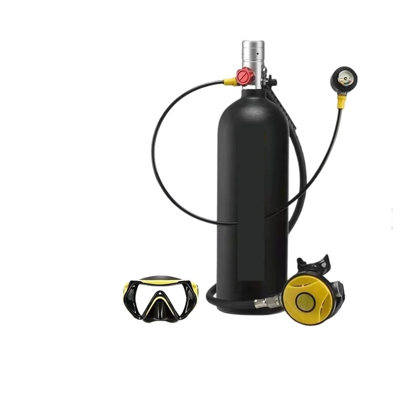 Tragbare Tauchflasche, Tauch-Atemschutzmaske, Sauerstoffflasche, Tragbare Tauchausrüstung, Professionelle Mini-Komplettset-Anfänger-Tauchanzug(2L single bottle)