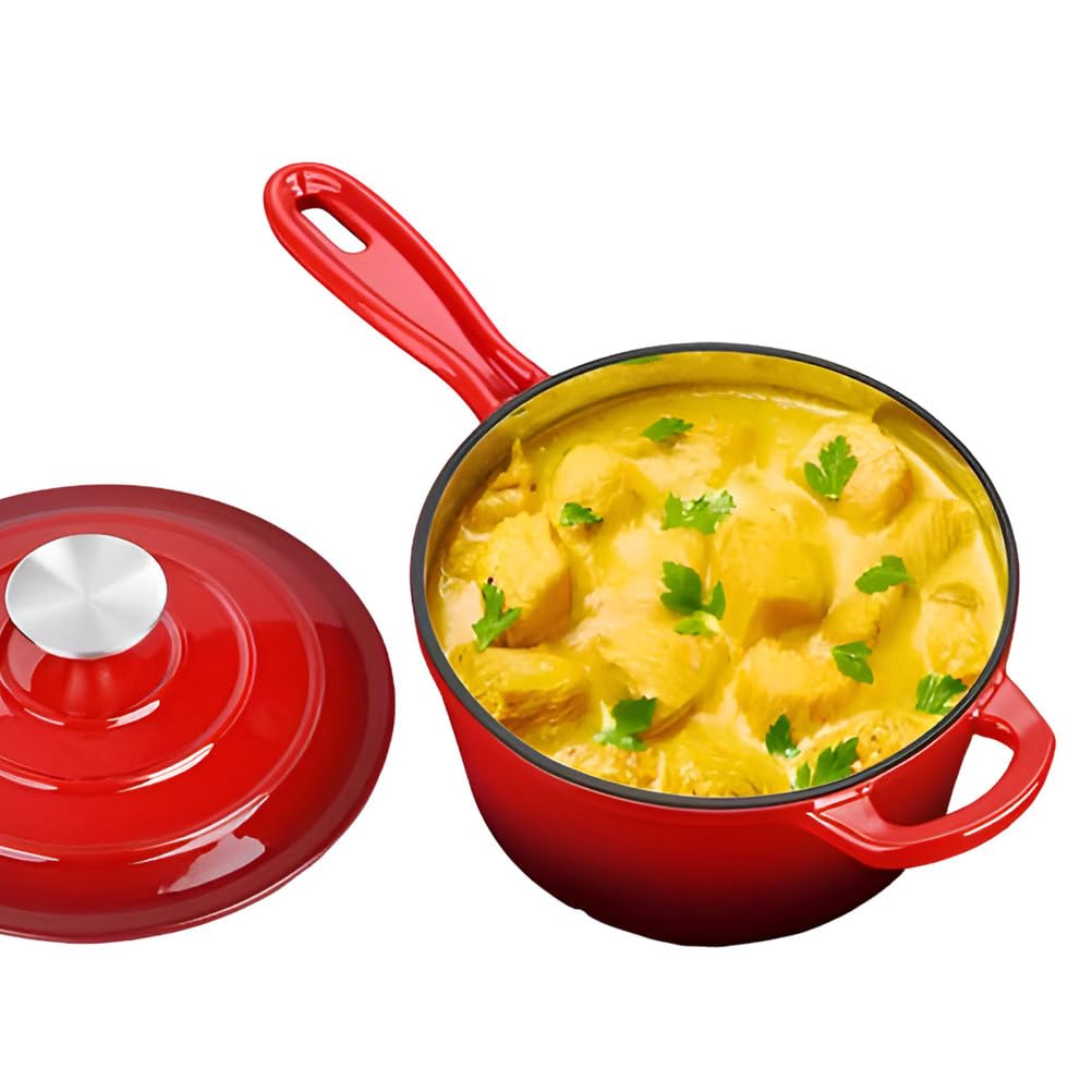 Cocotte en fonte avec couvercle et revêtement en émail pour mijoter