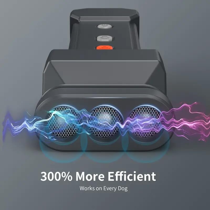 Power Dog - Repelente Ultrasónico para Perros, Dispositivo Portátil para Entrenamiento y Seguridad, 3 Transmisores Ultrasónicos con Linterna LED Super Brillante Recargable USB