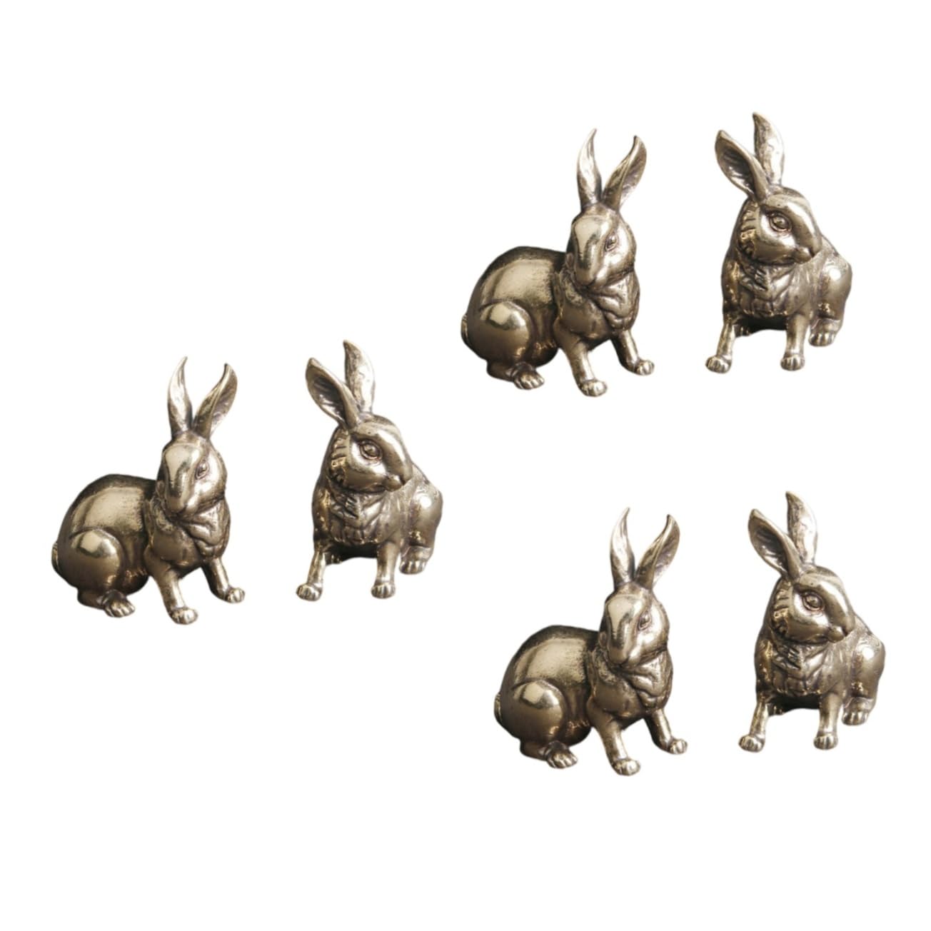 Alipis 6pièces Statue De Lapin Laiton Vintage De Décorations De Bureau Ornements pour Maison pour à Décor