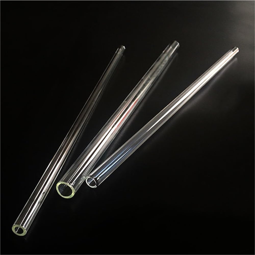 20 Stück Klare Borsilikat-Blasrohre, Terrassenheizer-Glasrohr Außen | Hochtemperaturbeständige industrielle Glasrohre(6mm*500mm)