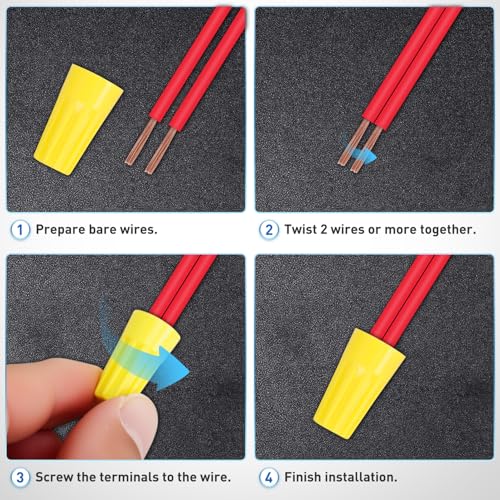 Image of Nilight 120PCS Yellow Wire Connectors Kit 16-14 AWG Electric Wire Caps Insulating Insert Twist Electrical Wire Terminal with Spring for Connect Electrical Wiring Automotive Car Truck Boats Marine
