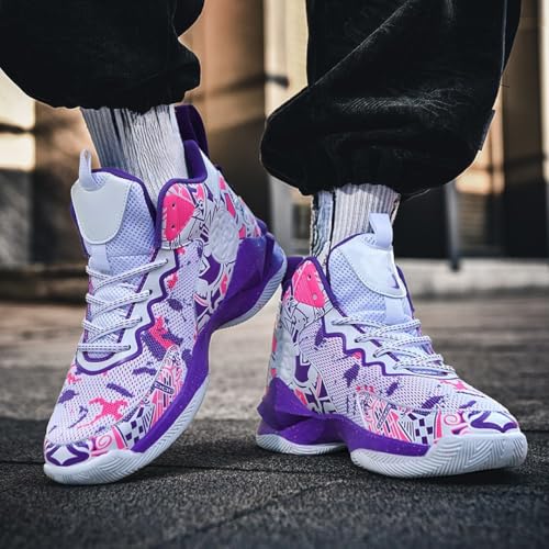 Image of Men's Basketball Shoes Fashion Printed Sneakers