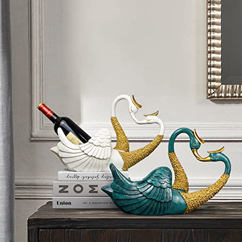 Soporte para botellas cisne decorativo de resina para mesa miniatura 3