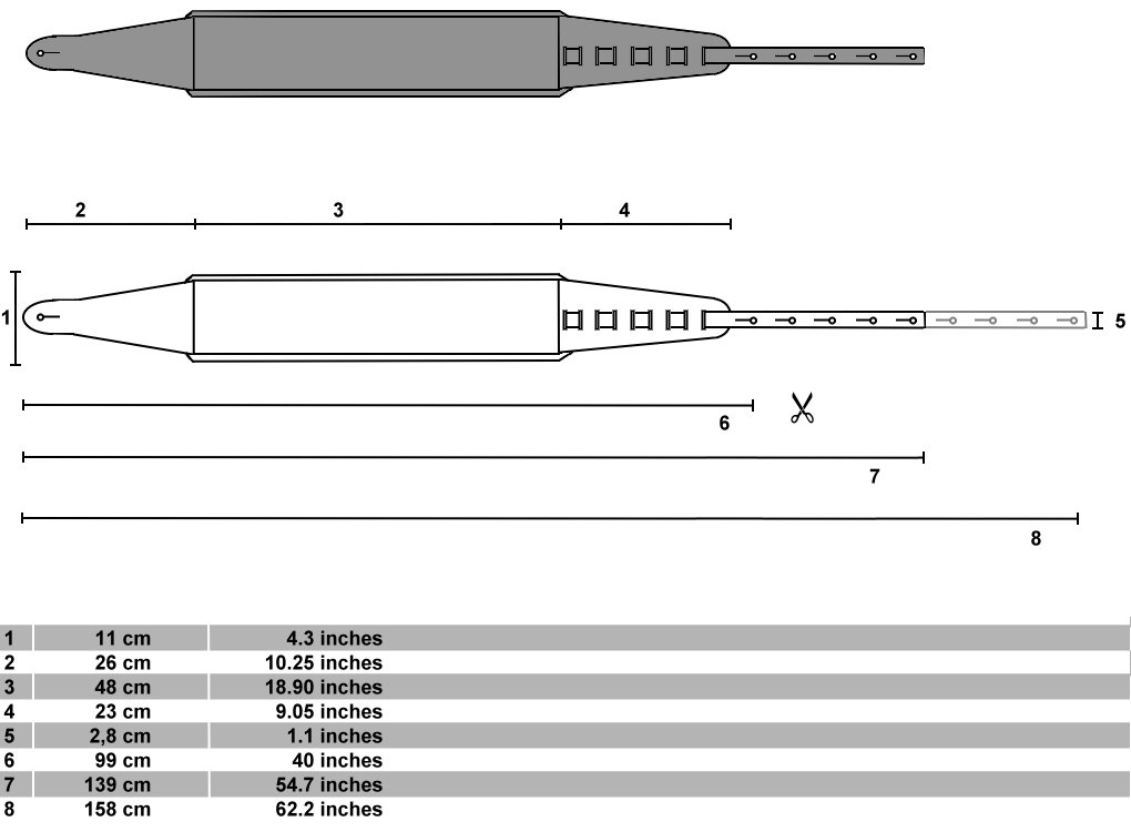 Richter Leder Springbreak BLSL - Handgearbeiteter Gitarrengurt