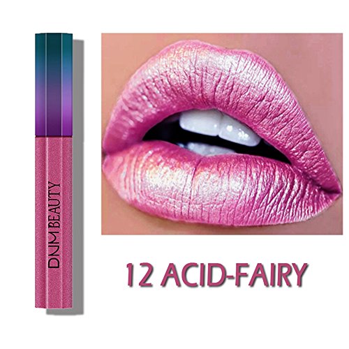 Preisvergleich Produktbild OYOTRIC Flüssiger Lippenstift, feuchtigkeitsspendend Liquid Lipstick, Hochpigmentiert scheinende Irisierendes Glitzer Metallic Lippen Lack Lipglos