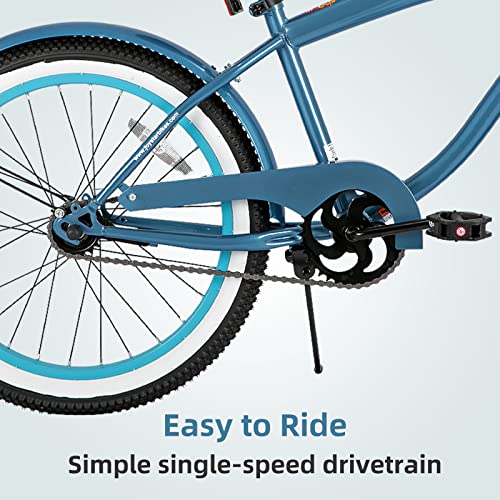 Joystar 20 Inch Kids Beach Cruiser Bike For Girls And Boys Ages 7-12 Years Old Single Speed Kids Bike With Coaster Brake Blue #TOP3