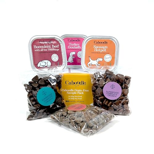 CABOODLE Grain-Free Dog Food Sample Box For Fussy Eaters. Made with Nutritious Ingredients. Rich in Omega-3. Complete Dry Dog Food And Wet Food Trays